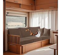 SYLC Waterproof Caravan Seat Covers, Non-slip Motorhome Seat Cover with Elastic-band Wrap and Lacing, RV Sofa Cushion Cover for Seat/backrest (Taupe,W 39-51 in, D 12-20 in)