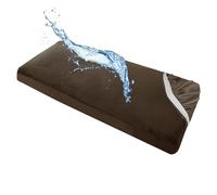 SYLC Waterproof Velvet Sofa Cushion Cover, Non-slip Sofa Seat Cushion Covers with Straps, Stretch Couch Cushion Covers Replacement (Coffee,W 100-130cm, D 45-55cm)