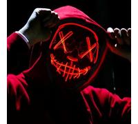 Syleubucy LED Halloween Mask Modern Wire Light Up For Halloween Christmas (Blue&Purple) (Red)