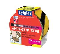 Sylglas 8622055 Anti-Slip Tape 50mm X 18M Black & Yellow Hazard Sylastbly18