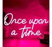 SYLHOME Pink Once Upon A Time LED Neon Light Sign Classroom Wall Decor