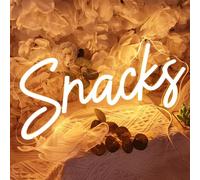 SYLHOME Snacks Led Neon Light Sign Coffee Cake Candy Bar Shop Stall Home Bedroom Wall Sign Decor Wedding Birthday Party Light Up Sign Backdrop USB 15.75"X6.89" Warm