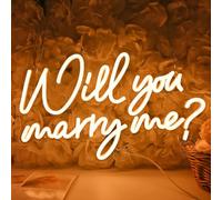 SYLHOME Will You Marry Me ? Led Neon Light Sign Hanging Proposal Wedding Party Wall Sign Decor Engagement Valentines Day Girlfriend Bridal Shower Gifts USB 5V 15.75"X9.25"
