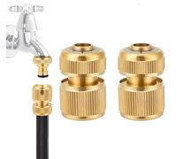 Sylken 2 PCS Brass Hose Connectors Garden Hose Connector, 1/2 Inch Quick Connect Garden Hose Fittings, Gardening 1/2 inch Pipe Quick Connector