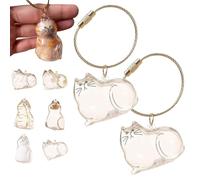 SYLKXB Cat Hair Storage Bottle, Transparent Cat Hair Storage Pendant Keychain, Portable Pet Fur Commemorative Bottle for Collecting Pet Fur & Whiskers (A)