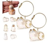 SYLKXB Cat Hair Storage Bottle, Transparent Cat Hair Storage Pendant Keychain, Portable Pet Fur Commemorative Bottle for Collecting Pet Fur & Whiskers (C)