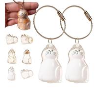 SYLKXB Cat Hair Storage Bottle, Transparent Cat Hair Storage Pendant Keychain, Portable Pet Fur Commemorative Bottle for Collecting Pet Fur & Whiskers (E)