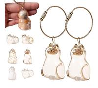 SYLKXB Cat Hair Storage Bottle, Transparent Cat Hair Storage Pendant Keychain, Portable Pet Fur Commemorative Bottle for Collecting Pet Fur & Whiskers (F)