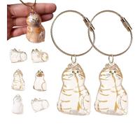 SYLKXB Cat Hair Storage Bottle, Transparent Cat Hair Storage Pendant Keychain, Portable Pet Fur Commemorative Bottle for Collecting Pet Fur & Whiskers (D)