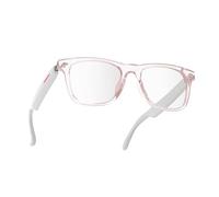 SYLLABARY Smart Glasses, Bluetooth Audio Glasses, Built-in Mic & Speakers with Voice Assistant, Remote Camera, Hands-Free Calls (Blue Light Blocking, Pink, Full Frame)