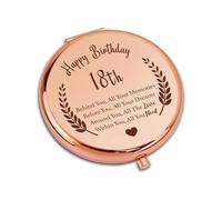 Sylona 18th Birthday Gift for Girls, Daughter Sister & Friend - Rose Gold Compact Mirror, Unique Travel & Best Friend Presents for Women Age 18
