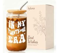 Sylona 21st Birthday Gifts for Her, Happy 21st Birthday Cup for Women, Coke Cup, Personalized and Creative Travel Mug, Perfect Pampering Gift for Your 21-Year-Old Best Friend, Sister or Girlfriend