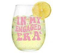 Sylona Engaged Era Stemless Wine Glass - Bride to Be Gift, Engagement Keepsake for Couples, in My Engaged Era Engraved Wine Cup