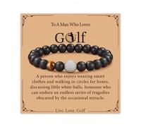 Sylona Golf Gifts for Men | Unique Golf Bracelet & Accessories for Him - Adjustable Energy Stone Wristband | Perfect Presents for Golfers, Dad, Husband, Son
