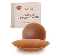 Sylona Silicone Nipple Covers, Nipple Covers, Invisible Bra, Reusable Breast Pads, 100% Medical-Grade Silicone for Off-The-Shoulder Dresses & Formal Gowns, Suitable for People With Allergies (Brown)