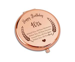 Sylona Thoughtful 40th Birthday Gifts for Women - Luxury Rose Gold Compact Mirror, Best Gift for Her, Mum, Sister, Friend - Happy Birthday Present