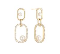 Sylph 18K Gold Plated Paperclip Earrings For Women Trendy Chain Link Earrings Gold Statement Hoops Earrings Rectangle Drop Dangle Earrings Jewelry Gifts For Wedding, Copper, copper