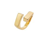 Sylph Chunky gold rings For Women Trendy 14K Gold Plated Irregular Statement Open Ring Band Dainty Adjustable Starfish Branches Flower Heart Geometric Rings Jewelry Gift For Her, Titanium, No Gemstone