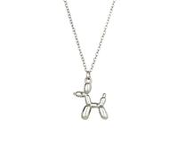 Sylph Dainty Balloon Dog Pendant Necklace for Women Stainless Steel Gold/Silver Plated Cute Statement Necklace Jewelry for Women, Stainless Steel, No Gemstone