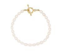 Sylph Pearl Bracelets for Women, Freshwater Pearl Bracelet Baroque Beaded Bracelets Beach Jewelry Bride Gifts for Wedding Birthday Anniversary, 1, Stainless Steel, no gemstone