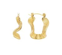 Sylph Textured Gold Hoop Earrings for Women 18K Gold Chunky Statement Earrings Trendy Gifts Lightweight for Women, Stainless Steel, No Gemstone