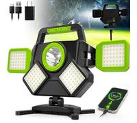 SYLSTAR 55W Rechargeable Work Light, 5000 Lumen Magnetic Base, IP65 Waterproof, Folding & Rotating LED, 6 Modes, Portable Cordless Light for Garage, Workshop, Construction, Car Repair, Camping