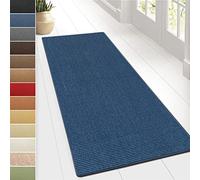Sylt Sisal Rug Floor Runner, Woven Natural Fibre Area Rug, Home Bedroom Living Room Carpet, Blue (66 x 300 cm)