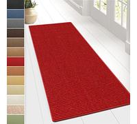 Sylt Sisal Rug Floor Runner, Woven Natural Fibre Area Rug, Home Bedroom Living Room Carpet, Red (66 x 500 cm)