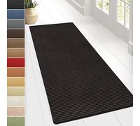 Sylt Sisal Rug Floor Runner, Woven Natural Fibre Area Rug Runner, Home Bedroom Living Room Rug, Natural Fibre Rug Carpet Runner (66 x 400 cm, Black)