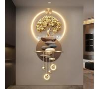 SYLUOQP Bonsai 3D LED Wall Art Light Wall Sculpture Painting Decoration Art Modern Wall Hanging Painting for Living Room Entrance Corridor Decorative Wall Mounted Lamp,A