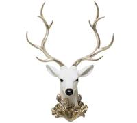 SYLUOQP Deer Head Wall Decor Hanging,Animal Stag Head Sculpture Home Decorate Art,Wall Mounted Artificial Deer Head Antlers,Faux Taxidermy Resin Wall Animal,48 * 36 * 13cm
