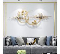 SYLUOQP Golden 3d leaves wall pictures wall decoration metal living room bedroom, modern big wrought iron ginkgo wall decoration wall object wall jewelry handmade, 150 × 59 cm