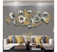 SYLUOQP Metal Wall Art - 3D Ginkgo Picture - 127 x 44cm - Perfect for Living Room or Hotel Background