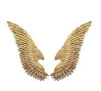 SYLUOQP Metal wall decoration with golden angel wings - Unique wall decoration with hanging wings for the superb wall sculpture in the shape of a golden wing -shaped
