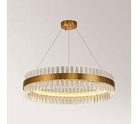 SYLUOQP Modern Crystal Chandelier LED Lights Luxury Pendant Ceiling Light Oval Raindrop Contemporary Chandeliers Lighting Fixture for Kitchen Island Living Room Gold (Size : 19.7inch)