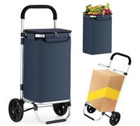 SYLUOQP Shopping trolley foldable with 45l capacity and resilient up to 40kg trolley shopping trolley, foldable shopping cart, shopping trolley stairsters