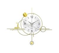 SYLUOQP Wall Clock for Living Room, Silent Quality Quartz Battery Operated with Pendulum, Analog Large Wall Clocks for Kitchen Bathroom Bedroom Wall Home Decor,White,61 * 50cm