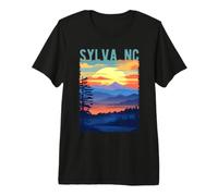 Sylva NC USA Mountain Scenic Sunset Style Design Premium T-Shirt