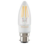 Sylvania 0027290 Toledo Retro Dimmable Candle LED Lamp, Glass, Home Light, B22, 4.5 watts