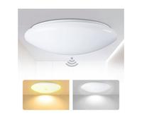 Sylvania 24W Led Round Surface Mount Integrated Ceiling Light Flush Light Cold White, Bathroom Waterproof, Ip44 + Motion Sensor
