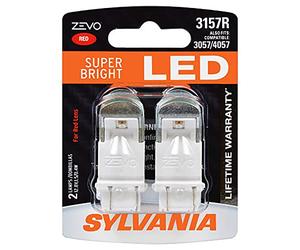 SYLVANIA - 3157 ZEVO LED Red Bulb - Bright LED Bulb, Ideal for Stop and Tail Lights (Contains 2 Bulbs)
