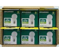 Sylvania 8W ES 806lm WARM WHITE 2700K = 60 Watt LED BULB LAMP Pack of 6 29581