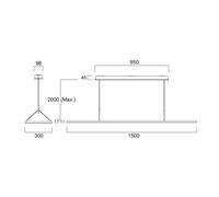 Sylvania Areum LED pendant light, 150 x 30 cm, 840