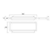 Sylvania Areum LED wall light, 60 x 24 cm, white, 840