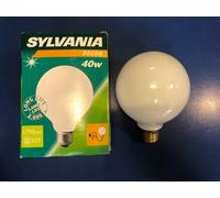 Sylvania Globe E27 40W G95 Opal Light Bulb 230V Long Life 2000H Dimmable [EEK: G]