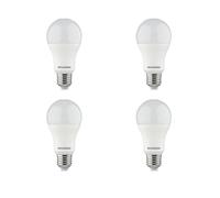 SYLVANIA GLS LED Light Bulbs, E27, 8W, 810 Lumens, Frosted, 60W Equivalent, Cool White 4000K - 4 Pack
