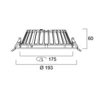 Sylvania LED downlight Insaver Slim, Ø 17.5 cm, 840, DALI
