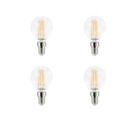 SYLVANIA Mini Globe LED Light Bulbs, Clear, E14, 5W, 470 Lumens, 40W Equivalent, Warm White 2700K - 4 Pack
