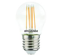 SYLVANIA Mini Globe LED Light Bulbs, Clear, E27, 4W, 470 Lumens, 40W Equivalent, Warm White 2700K - 4 Pack