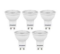 Sylvania Plastic LED Lamp, Warm White, GU10, 4.5 W, Pack of 5